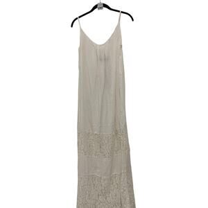 NWT Cottage Core Lace Slip Dress Scoop Neckline 8 M White